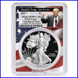 Presale 2020-S Proof $1 American Silver Eagle PCGS PR70DCAM FDOI Trump 45th Pr