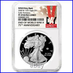 Presale 2020-W Proof $1 American Silver Eagle WWII 75th NGC PF69UC ER V-Day La