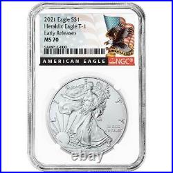 Presale 2021 $1 American Silver Eagle 3pc. Set NGC MS70 Black ER Label Red Whi