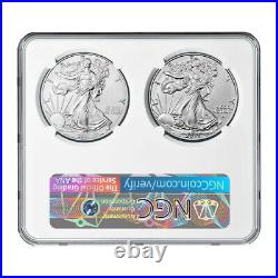 Presale 2021 $1 Type 1 and Type 2 Silver Eagle Set NGC MS70 Brown Label