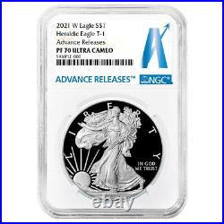 Presale 2021-W Proof $1 American Silver Eagle NGC PF70UC AR Advanced Releases
