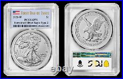 Presale 2021-W Type-2 Burnished American Silver Eagle PCGS SP70 First Day Flag