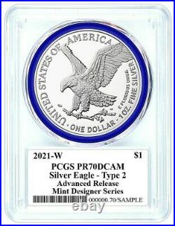 Presale 2021-w Advanced Release Type 2 Proof Silver Eagle-pcgs Pr70-rarity