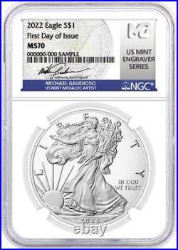 Presale 2022 Silver Eagle Ngc Ms70 Michael Gaudioso Signed First Day Issue Fdi
