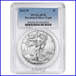 Presale 2022-W Burnished $1 American Silver Eagle PCGS SP70 Blue Label