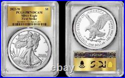Presale 2023-W Proof $1 American Silver Eagle PCGS PR70DCAM FS Gold Foil