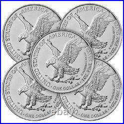 Presale Lot of 5 2021 $1 Type 2 American Silver Eagle 1oz Brilliant Uncircul