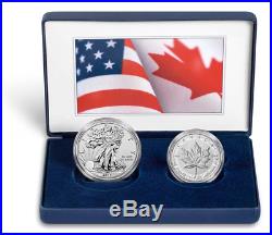 Pride of Two Nations 2019 Limited Edition Two-Coin Set Silver Eagle Maple Leaf