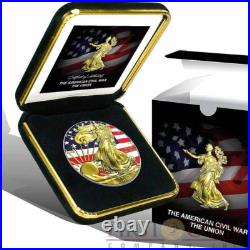 RARE USA UNION Flag American Civil War SILVER EAGLE $1 WALKING LIBERTY 2014 Coin RARE USA UNION Flag American Civil War SILVER EAGLE $1 WALKING LIBERTY 2014 Coin