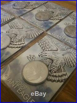 Rare limited edition 1oz Silver 999.0 troy ounce, NZ Giant Eagle Coins x 6