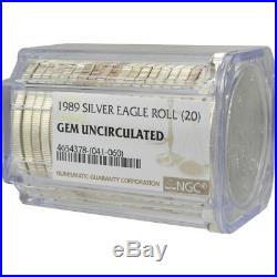 Roll of 20 1989 American Silver Eagle NGC Gem Uncirculated