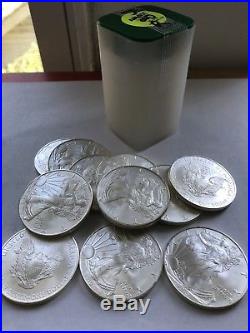 Roll of 20 1 oz Silver American Eagle Coins, Unopened After Apmex Order