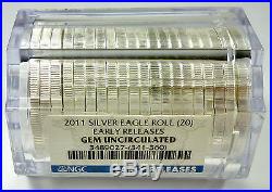 Roll of 20- 2011 NGC Gem Uncirculated United States 1 oz. 999 Fine Silver Eagles