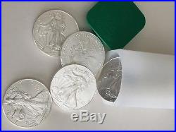 Roll of 20 2015 1 oz Silver American Eagle $1 Coin BU (Lot, Tube of 20)