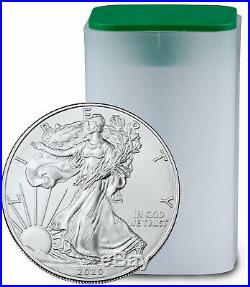 Roll of 20 2020 1 oz American Silver Eagle $1 Coins GEM BU PRESALE SKU59440