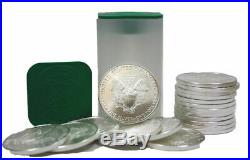 Roll of 20 Silver American Eagle 1oz. 999 US Mint American Eagles $1 BU Coins
