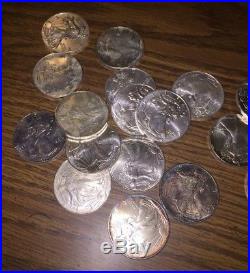Roll of 20 Silver American Eagles Mixed Dates 1 OZ. 999 Silver Coins