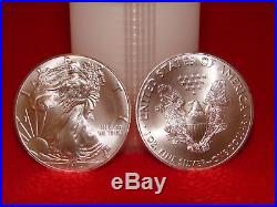 Roll of 20 Silver Eagle Dollars U. S. 2016