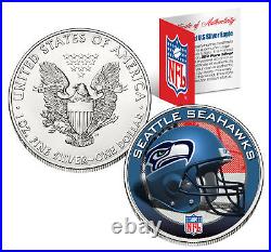 SEATTLE SEAHAWKS 1 Oz American Silver Eagle $1 US Coin Colorized NFL LICENSED
