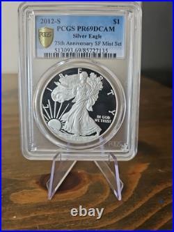 SILVER EAGLE 75th Anniversary 2012-S PCGS PR69 DCAM SILVER EAGLE 75th Anniversary 2012-S PCGS PR69 DCAM