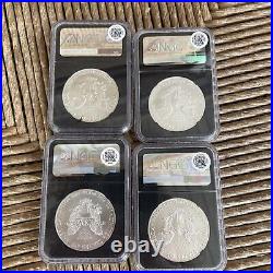 Set Of 4 NGC VaultBox Series 1 $1 American Silver Eagle NGCX 9.9 ASE 1oz MS69