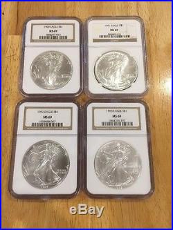 Silver American Eagle Set 1986 To 2016 31 Coins NGC MS69 HQ See Pic's