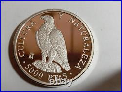 Silver BIG coin 54 gr. 925 (50 gr fine) Spain Juan Carlos I imperial Eagle