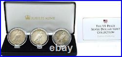 Silver Dollar Coin Collection Liberty Eagle Peace Dollar set of 3x D-P-SA BOXED