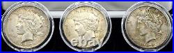 Silver Dollar Coin Collection Liberty Eagle Peace Dollar set of 3x D-P-SA BOXED