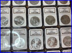 Silver Dollar Eagle Coin Set Graded NGC MS-69 Years 1986-2005 20 Coins