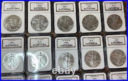 Silver Dollar Eagle Coin Set Graded NGC MS-69 Years 1986-2005 20 Coins