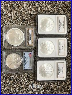 Silver Eagle 1986-2008 NGC MS69 + 2009 NAC MS70 and 2010 PCGS MS69 Set -25 Total