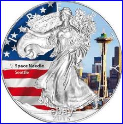 Silver Eagle America Landmark II Silver Coins 2015 USA 8x1oz ST