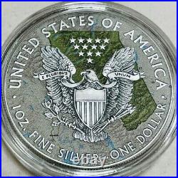 Silver Eagle US National Park Colored Silver Coin Glacier National Park Can & CO