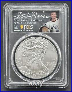Silver eagle 2012-S $1 Graded MS70 Signed by Astronaut Fred Haise Limited to 29