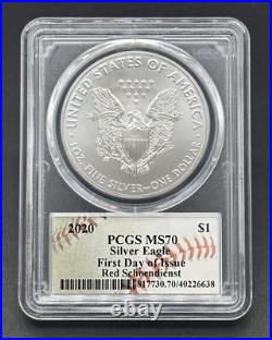 Silver eagle dollar 2020 $1 Graded 999 FDOI Type-1 PCGS MS70 Signed Edition Silver eagle dollar 2020 $1 Graded 999 FDOI Type-1 PCGS MS70 Signed Edition