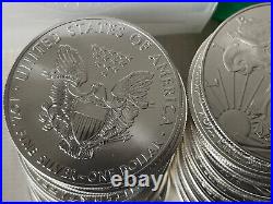 TEN x 2014 USA ONE OUNCE SILVER EAGLE DOLLAR 1OZ COINS NEAR MINT, 10 x 1 OZ