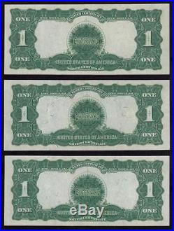 THREE CONSECUTIVE ONE DOLLAR BLACK EAGLE 1899 $1 Silver Certificate FR 233 2905C