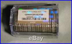TWENTY (20) 1996 American Silver Eagle Coins in Sealed NGC GEM UNCIRCULTED roll