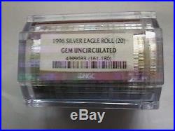 TWO ROLLS OF TWENTY 1996 American Silver Eagle Coins NGC GEM UNC 40 Coins TOTAL