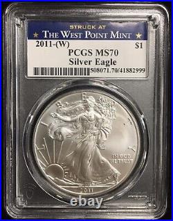 The Mystery Mint American Silver Eagle Collection Pcgs Ms70 X8 Wooden Case Coa