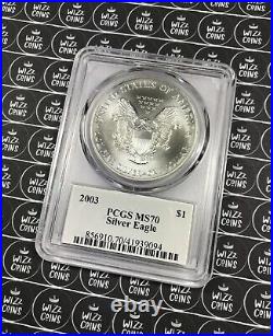 UK SELLER 2003 $1 Silver Eagle Dollar 1oz Type1 PCGS MS70 Signed Graded Coin USA
