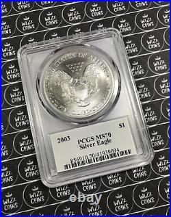 UK SELLER 2003 $1 Silver Eagle Dollar 1oz Type1 PCGS MS70 Signed Graded Coin USA