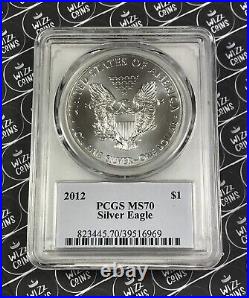 UK SELLER 2012 $1 1oz Silver Eagle Type-1 PCGS MS70 Graded Silver Bullion Coin