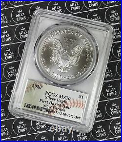 UK SELLER 2020 $1 1oz Silver Eagle Type-1 FDOI PCGS MS70 Graded Silver Coin USA