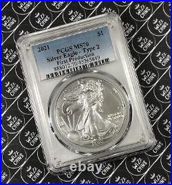 UK SELLER 2021 $1 1oz Silver Eagle T-2 FP PCGS MS70 Graded Silver Bullion Coin