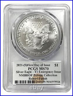 UK SELLER 2021-(S) $1 Silver Eagle FDOI PCGS MS70 Graded 1oz Silver Coin Slab