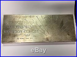 ULTRA RARE 100 Troy Ounce American Eagle Silver Bar World Wide Mint 1981-1982