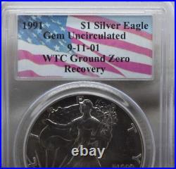 USA $1 Silver Eagle World Trade Center Wtc Ground Zero Recovery Pcgs 9-11-2001