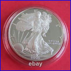 USA 2003 W ONE DOLLAR 1oz. 999 SILVER PROOF EAGLE